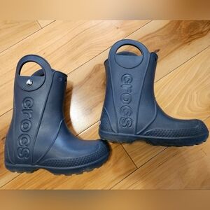 CROCS Dark Blue Waterproof Boots Kids Size J1